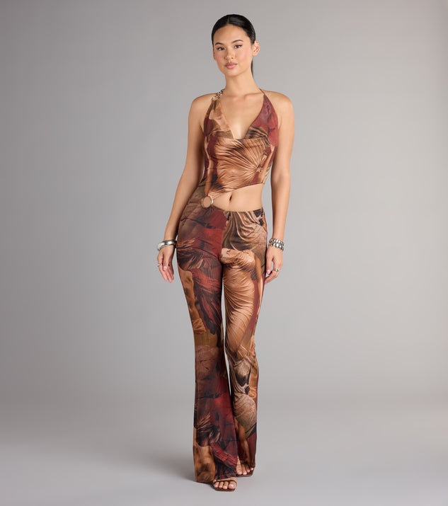 Windsor Off Duty Muse Abstract Print Cutout Jumpsuit
