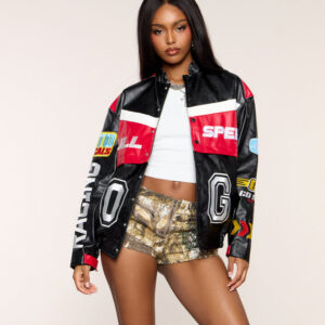 Windsor Off Duty Racer Faux Leather Jacket Off Duty Racer Faux Leather Jacket