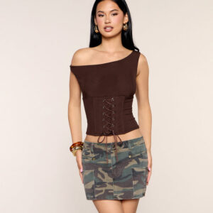 Windsor Off Script One Shoulder Corset Top Off Script One Shoulder Corset Top