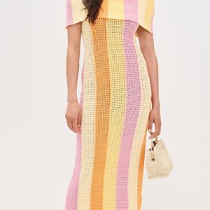 Off Shoulder Sleeveless Midi Dress