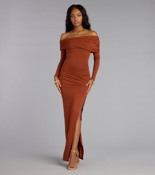 Windsor Off-The-Shoulder Moments Slit Maxi Dress