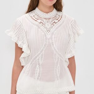 FARM Rio Off-White Blouse with Appliques Off-White Blouse with Appliques