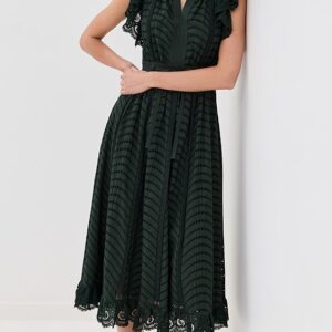 Ulla Johnson Olga Flutter Sleeve Midi Dress