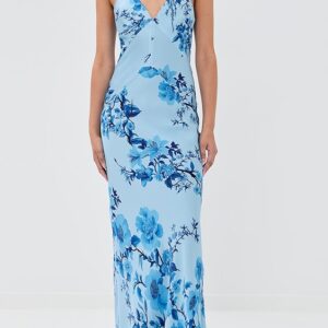 Borgo de Nor Olive Crepe Satin Dress