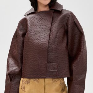 Oliver Faux Ostrich Leather Jacket