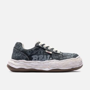 "OLIVER" OG Sole Graffiti Printed Canvas Low-Top Sneaker
