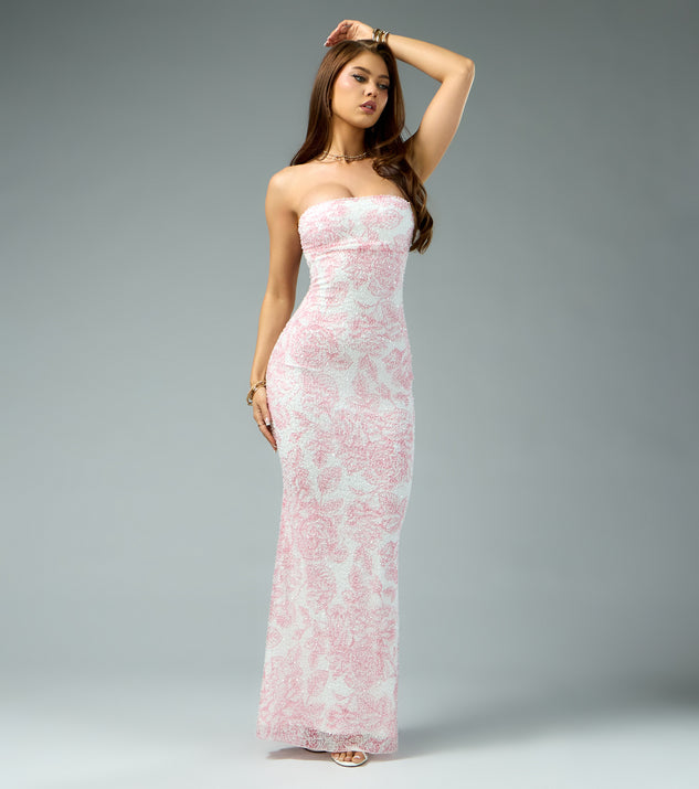 Windsor Olivia Beaded Floral Mermaid Formal Dress