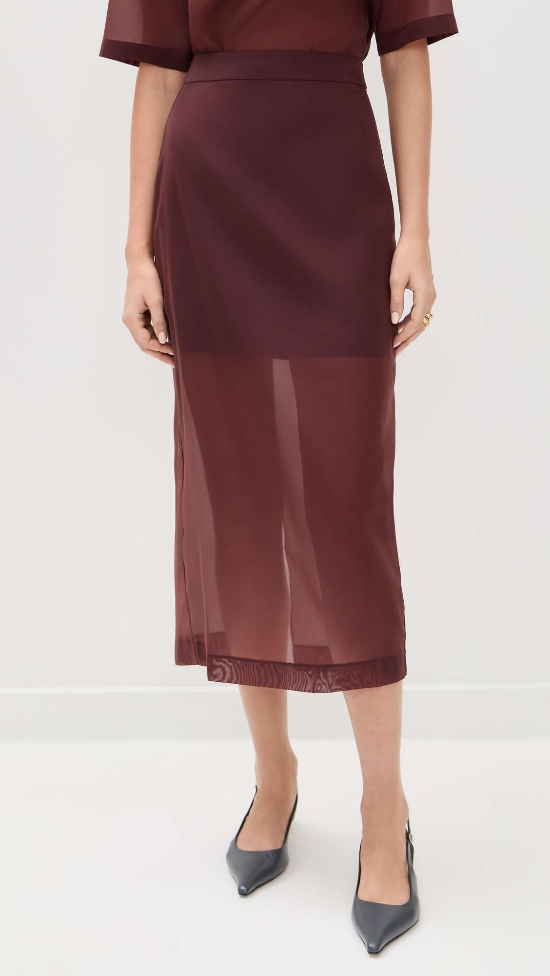 LE BOP Olivia Organza Midi Skirt