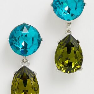 Kenneth Jay Lane Olivine Teardrop Bottom Earrings