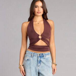 Windsor On Repeat Cutout Halter Top On Repeat Cutout Halter Top