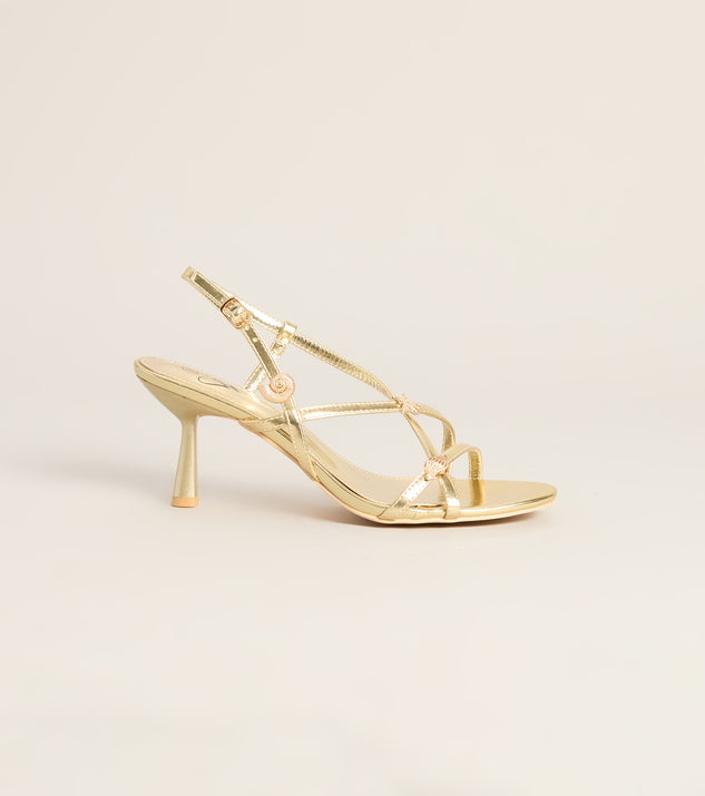 Windsor On Vacay Sea Shell Charm Metallic Heels