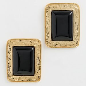 MAYAMAR Onyx Rectangle Bold Earrings Onyx Rectangle Bold Earrings