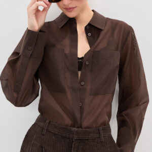 LE BOP Organza Button Down