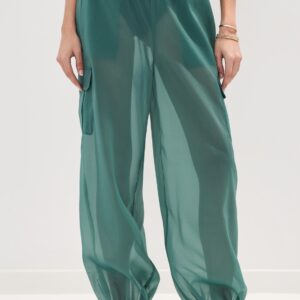 LE BOP Organza Cargo Pocket Pants