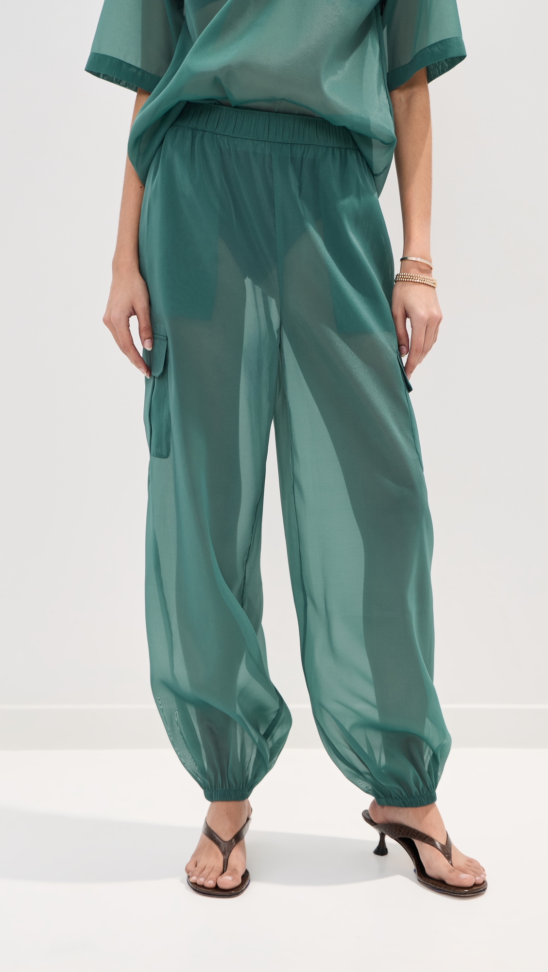 LE BOP Organza Cargo Pocket Pants