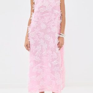 Organza Floral Maxi A Line Dress