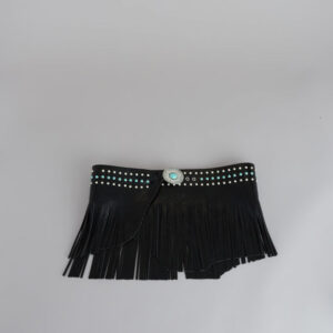 Outlaw Energy Faux Leather Fringe Skirt Belt