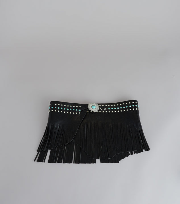 Windsor Outlaw Energy Faux Leather Fringe Skirt Belt