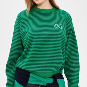 Clare V. Oversized Striped Sweatshirt