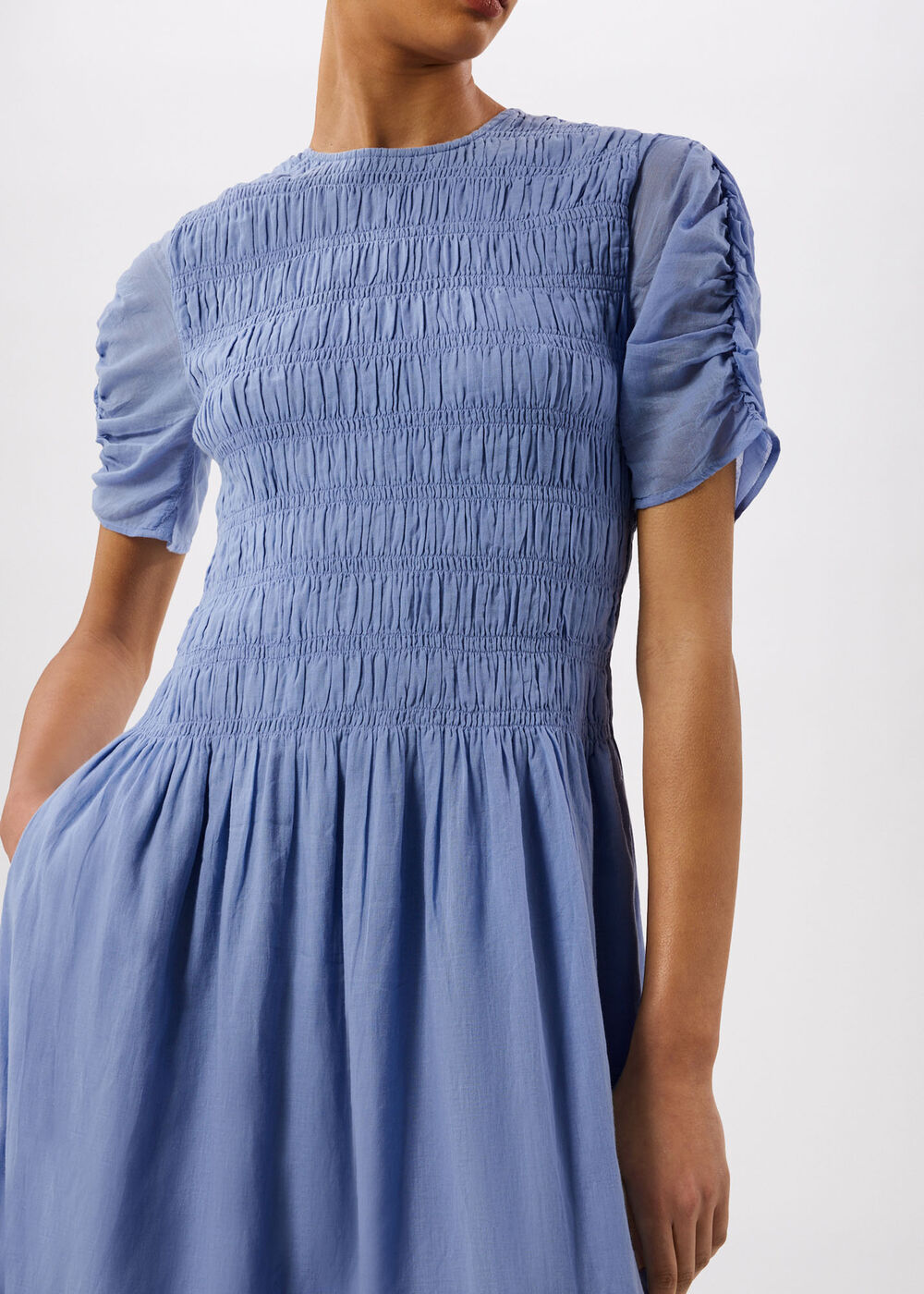 Pale Blue Avery Smocked Dress - Image 3