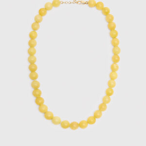 Pale Yellow Large Sphere Bead Necklace
