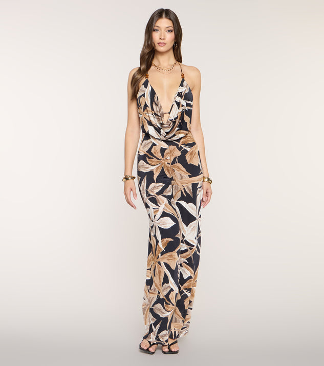 Windsor Palm Escape Halter Wide Leg Jumpsuit