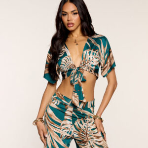 Windsor Palm Print Daydream Tie-Front Top Palm Print Daydream Tie-Front Top