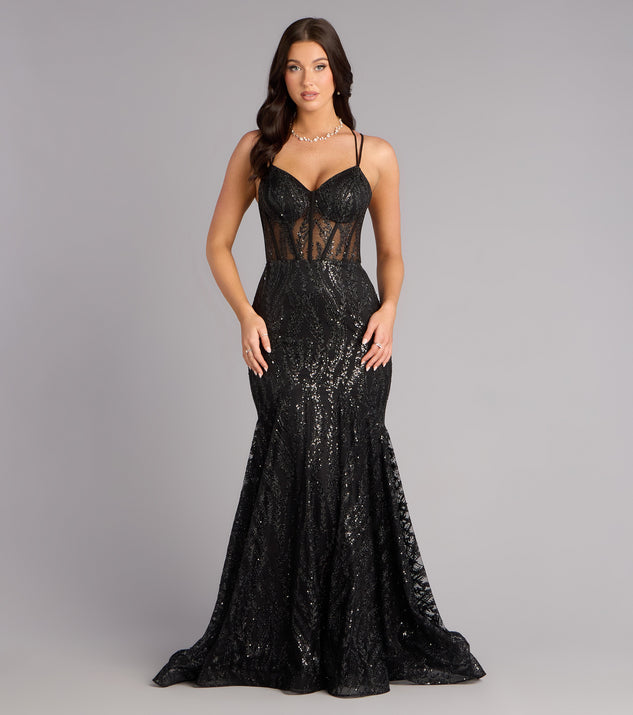 Windsor Pam Glitter Strappy Mermaid Ball Gown