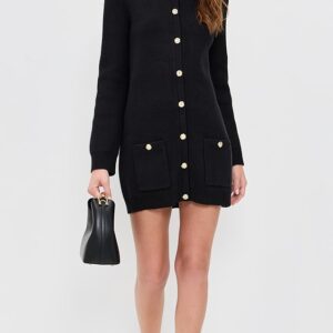Parker Gold Button Sweater Dress