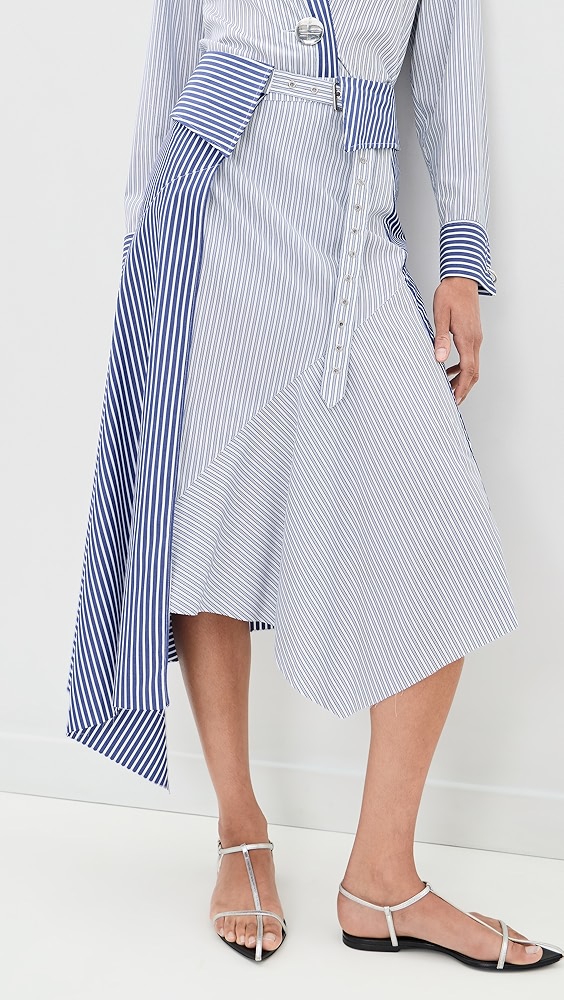 Marques'Almeida Patchwork Wrap Skirt with Folded Belt