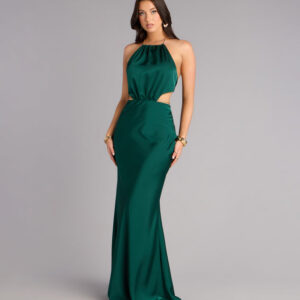 Windsor Patricia Satin Chain Column Formal Dress Patricia Satin Chain Column Formal Dress