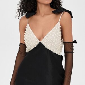 Pearly Bow Mini Dress