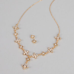 Petal Shimmer Rhinestone Jewelry Set