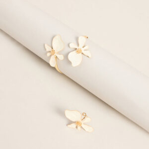 Petals And Plans Flower Ring And Cuff Set