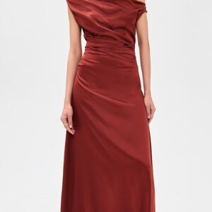 STAUD Phare Silk Maxi Dress