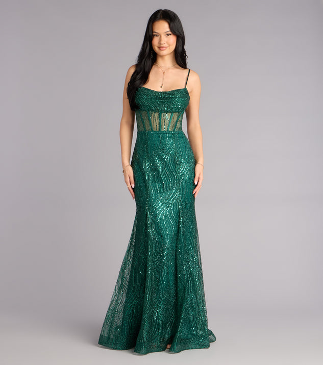 Windsor Phoebe Glitter Tulle Corset Formal Dress