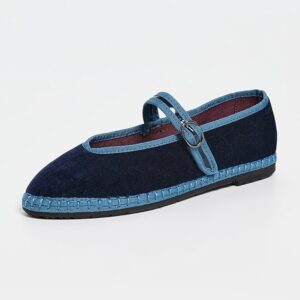 Pierre Velvet Mary Jane Flats