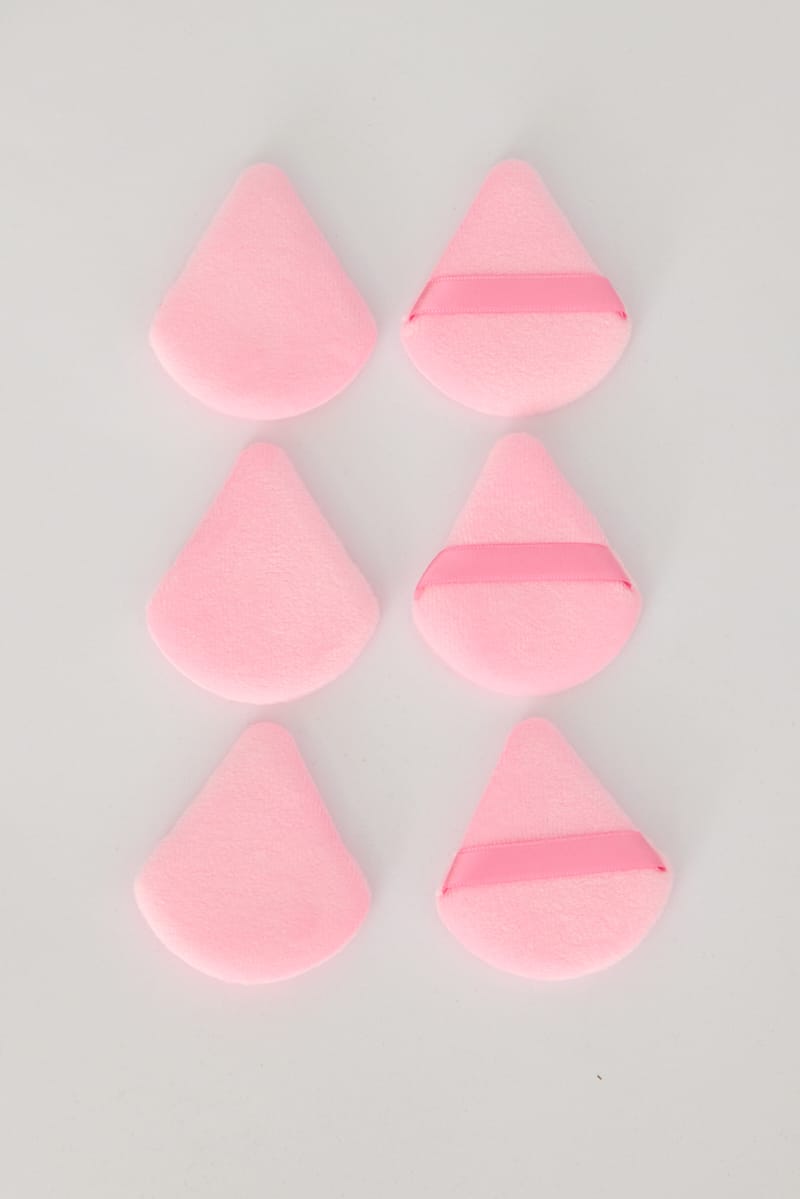 Ally Fashion Pink 6 Pcs Triangle Makeup Sponges Powder Puff