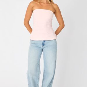 Pink Bandeau Top Side Split