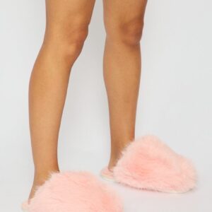 Pink Faux Fur Slippers