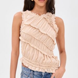 Free People Pink Sands Smocked Top