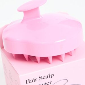 Pink Silicone Soft Scalp Massager Shampoo Brush