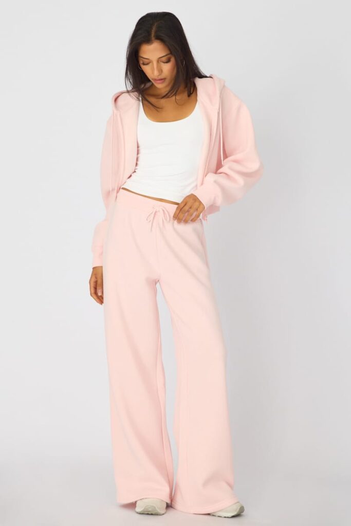 Ally Fashion Pink Track Pants Wide Leg