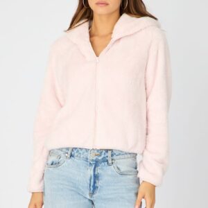 Pink Zip-up Hoodie Ultra Soft Teddy Fleece