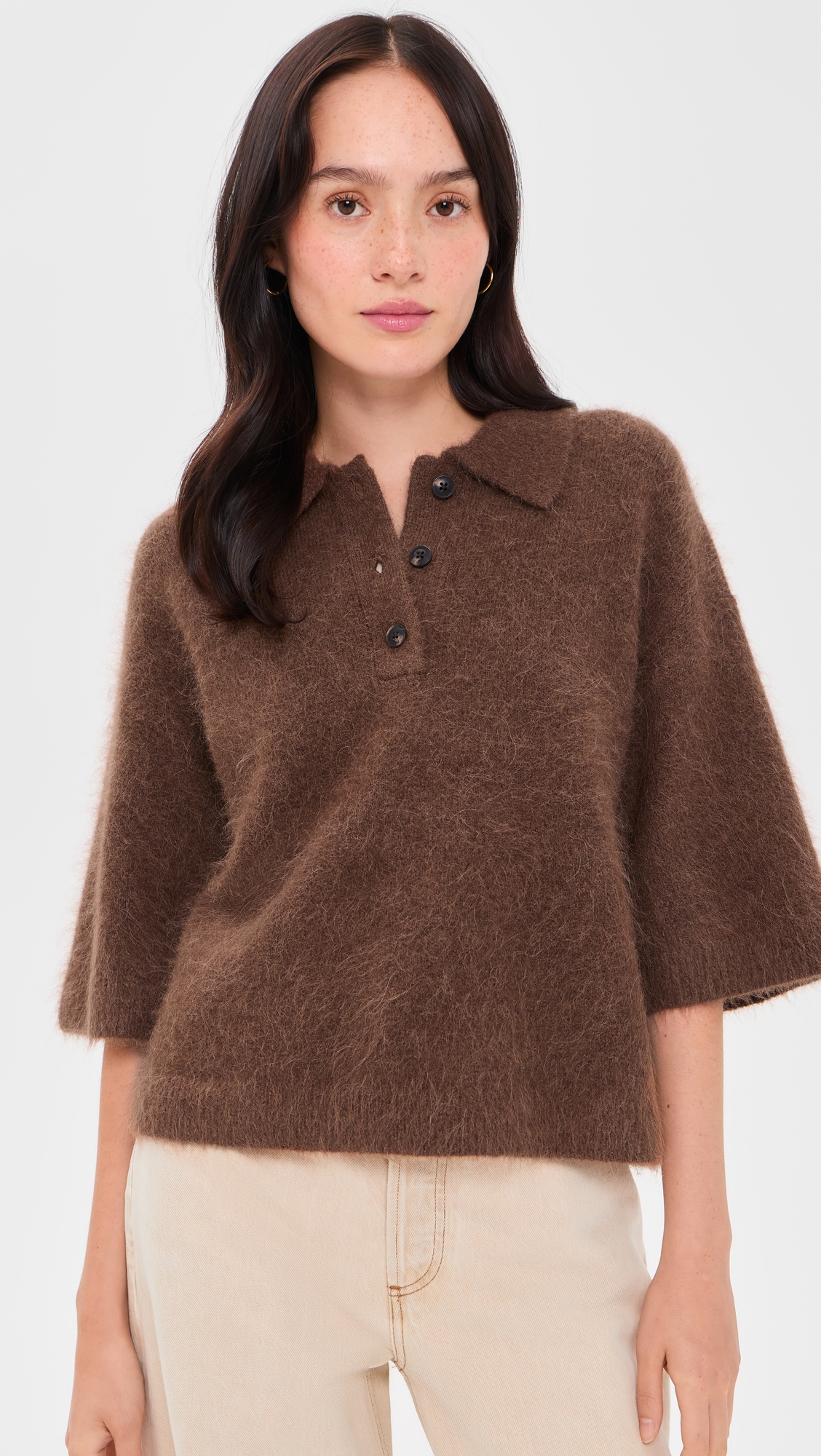 Pistola Nadya Alpaca Blend Boxy Polo Sweater - Image 2