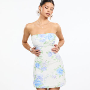 Plans In Bloom Floral Beaded A-Line Mini Dress
