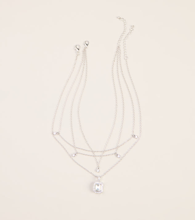 Windsor Plans in Layers Rhinestone Pendant Necklace