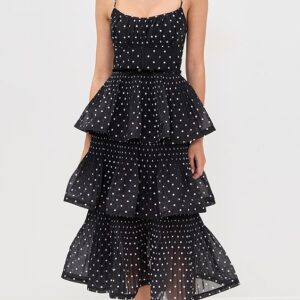 Pleated Tiered Midi Dress