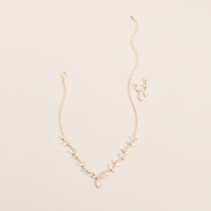 Plus One Cubic Zirconia Necklace And Earrings Set