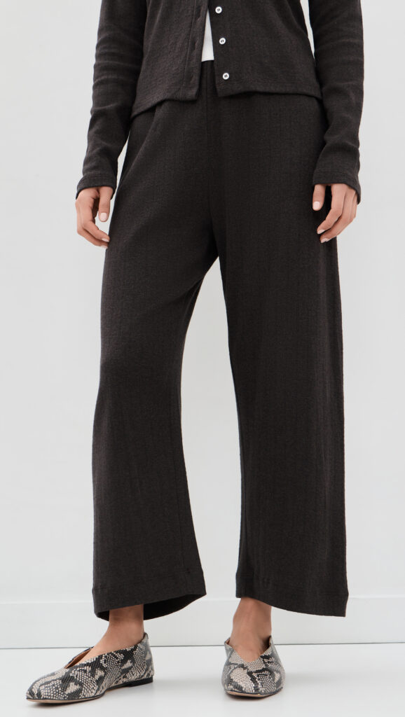 Leset Pointelle Crop Wide Leg Pants